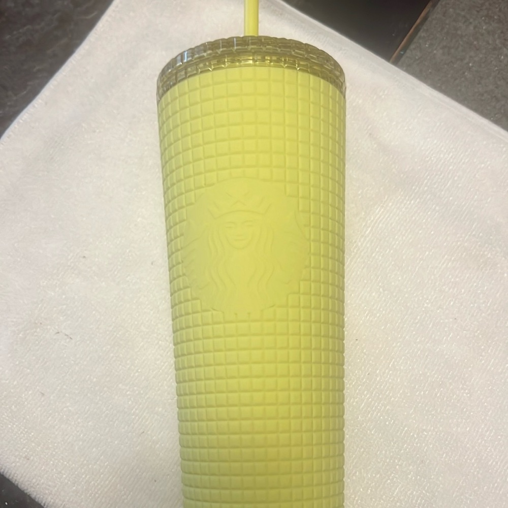24oz yellow Starbucks tumbler